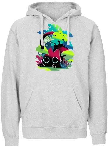Hide and seek - cat, katze, cute, plants, monstera - Fairtrade Hoodie