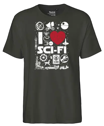 I Love Sci Fi - sci fi, film, serie, science fiction, fun, fan - Fairtrade T-Shirt