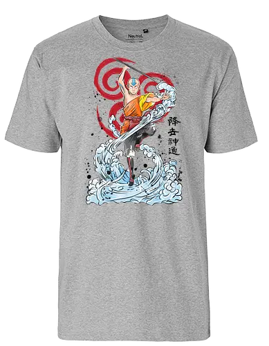 The Power of the Air Nomads - last, air, anime, watercolor, Bender - Fairtrade T-Shirt