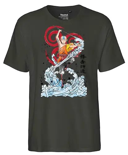 The Power of the Air Nomads - last, air, anime, watercolor, Bender - Fairtrade T-Shirt