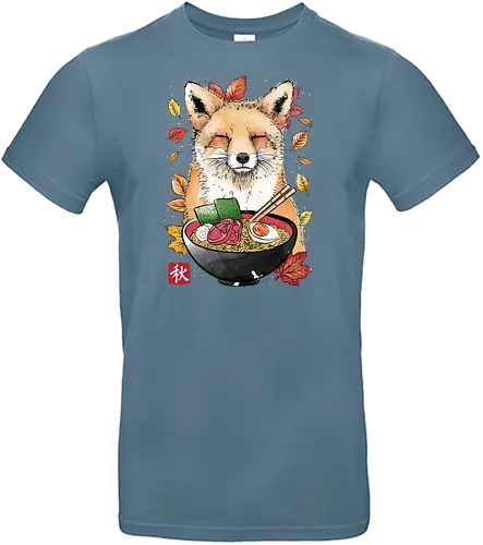Fox, Leaves and Ramen - food, fox, ramen, animal, noodles - Standard T-Shirt