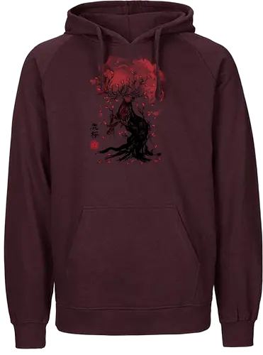 Deer Tree - japan, deer, hirsch, nippon, kunst, art, animal, tier - Fairtrade Hoodie