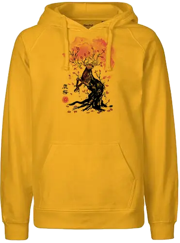 Deer Tree - japan, deer, hirsch, nippon, kunst, art, animal, tier - Fairtrade Hoodie