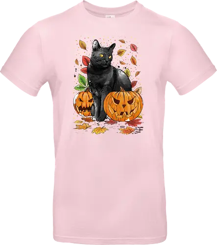 Cat Leaves and Pumpkins