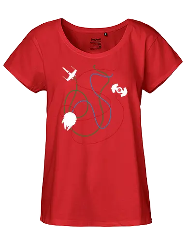 Space Scrawl - gaming, Squadron, Spaceships, fighter, movie, space opera - Fairtrade Girl Shirt