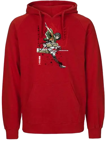 Soldier Mikasa - aot, attack, titan, anime, jäger - Fairtrade Hoodie