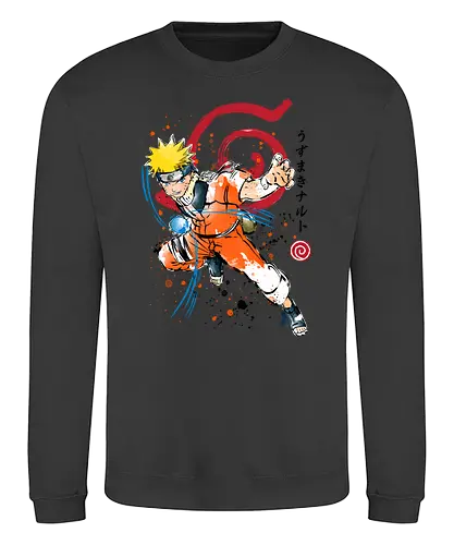 Fury of the Rasengan - anime, manga, shinobi, ninja, sumi-e - Sweatshirt