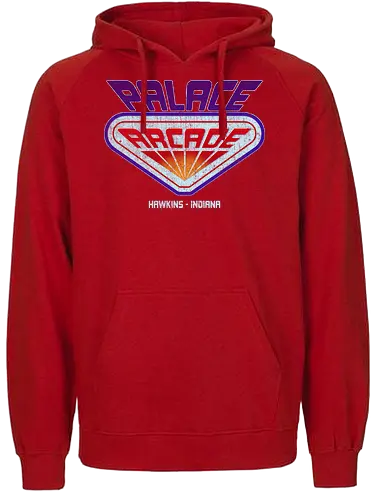 Palace Arcade - stranger kids, eleven, will, mike, dustin, lucas, tv, series, arcade, serie, classic gaming - Fairtrade Hoodie