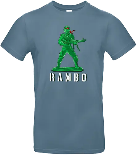 Plastic Rambo - rambo, sylvester stallone, m60, plastic soldier, fun, green berets, elite, veteran - Standard T-Shirt