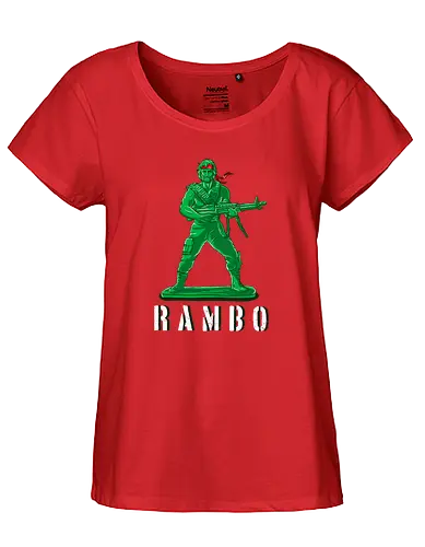 Plastic Rambo - rambo, sylvester stallone, m60, plastic soldier, fun, green berets, elite, veteran - Fairtrade Girl Shirt