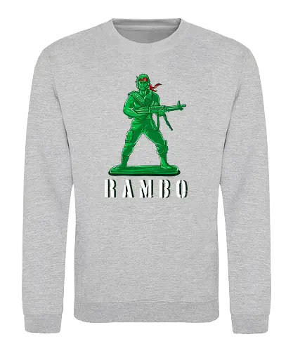 Plastic Rambo - rambo, sylvester stallone, m60, plastic soldier, fun, green berets, elite, veteran - Sweatshirt