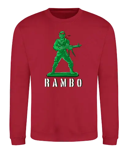 Plastic Rambo - rambo, sylvester stallone, m60, plastic soldier, fun, green berets, elite, veteran - Sweatshirt