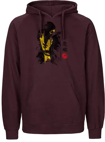 Fire Warrior sumi-e - gaming, movie, warrior, martial arts, combat, mortal, bt em up - Fairtrade Hoodie