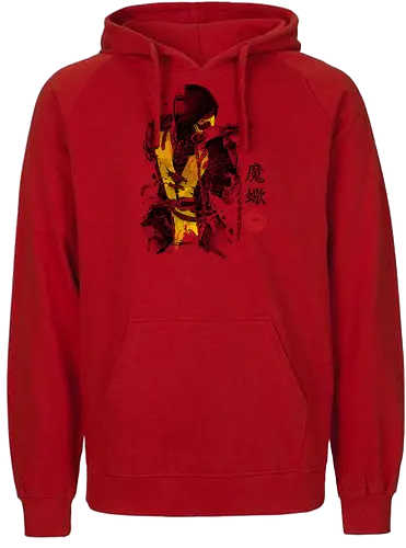 Fire Warrior sumi-e - gaming, movie, warrior, martial arts, combat, mortal, bt em up - Fairtrade Hoodie