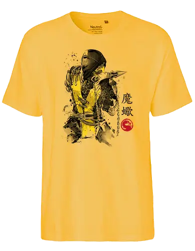 Fire Warrior sumi-e - gaming, movie, warrior, martial arts, combat, mortal, bt em up - Fairtrade T-Shirt