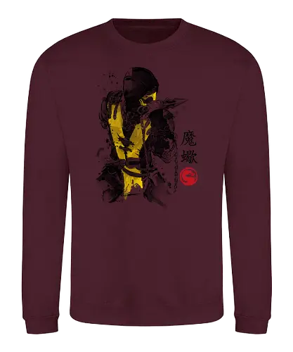 Fire Warrior sumi-e - gaming, movie, warrior, martial arts, combat, mortal, bt em up - Sweatshirt