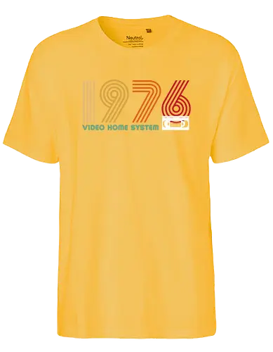VHS 1976 - retro, video, VHS - Fairtrade T-Shirt