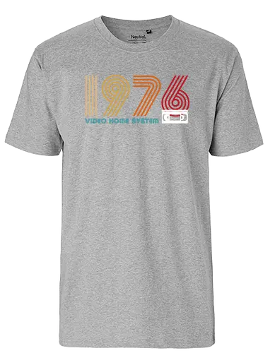 VHS 1976 - retro, video, VHS - Fairtrade T-Shirt