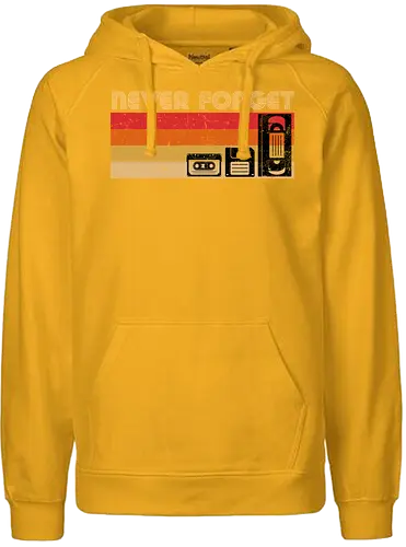 Never Forget - VHS, video, Diskette, tape, kassette, retro - Fairtrade Hoodie