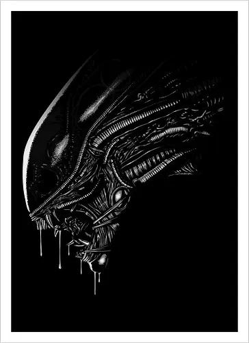 Alien Face - alien, aliens, xenomorph, hr giger, sci-fi, science fiction - Kunstdruck