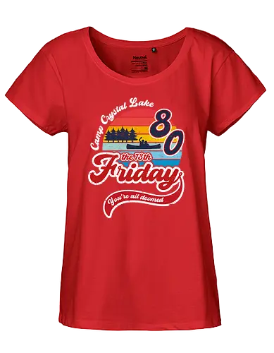 Friday 1980 - horror, retro, camp crystal lake, Friday 13th - Fairtrade Girl Shirt