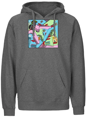 Squid Relativity Staircase - squid, game, art, Kor - Fairtrade Hoodie