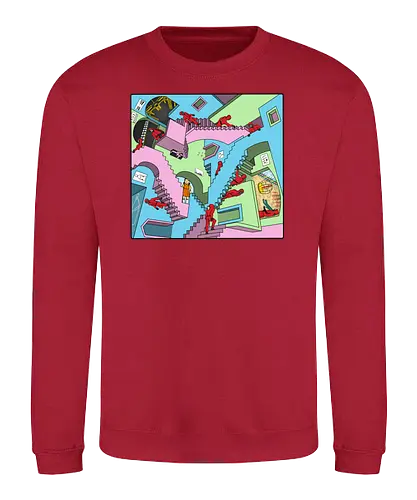 Squid Relativity Staircase - squid, game, art, Kor - Sweatshirt