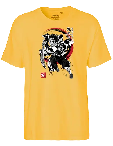 Slayer sumi-e - demon, slayer, sumi-e, Tanjirou, anime, manga - Fairtrade T-Shirt