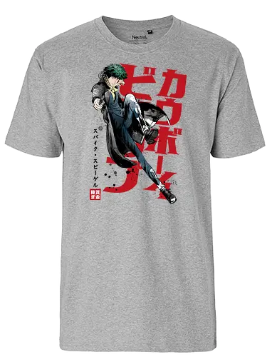 Spike sumi-e - spike, space cowboy, anime, bounty hunter - Fairtrade T-Shirt