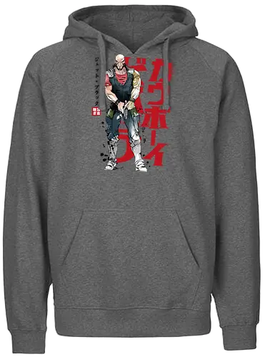 Jet sumi-e - space cowboy, bounty hunter, cowboy, jet, anime - Fairtrade Hoodie
