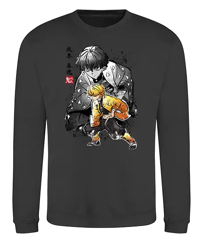 Zenitsu sumi-e - demon, slayer, Zenitsu, anime, manga - Sweatshirt