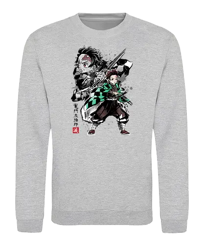 Tanjiro sumi-e - demon, slayer, Tanjirō, Tanjirou, anime, manga - Sweatshirt