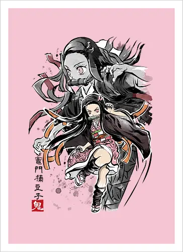 Demon Nezuko sumi-e