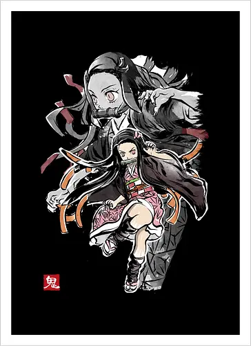 Demon Nezuko sumi-e