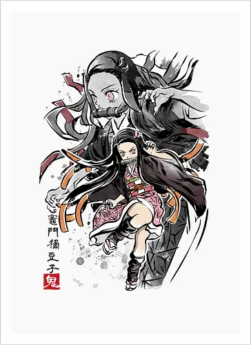Demon Nezuko sumi-e