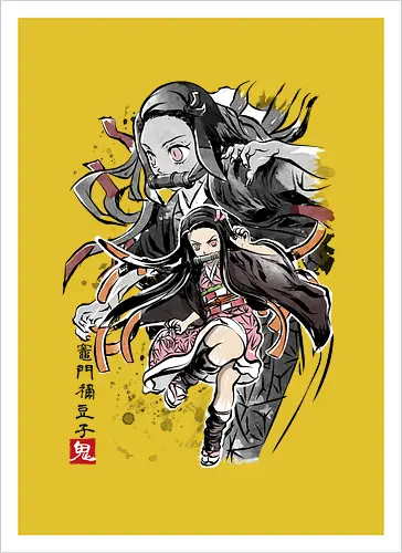 Demon Nezuko sumi-e