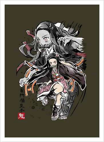 Demon Nezuko sumi-e