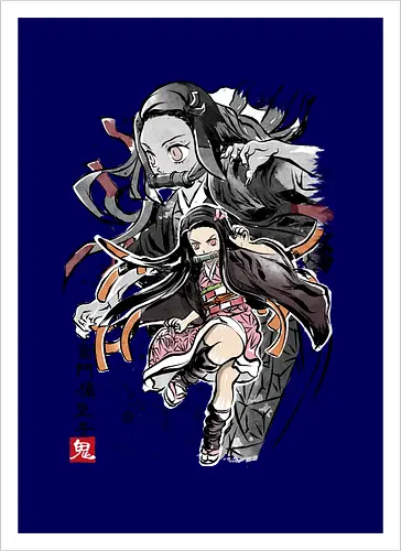 Demon Nezuko sumi-e