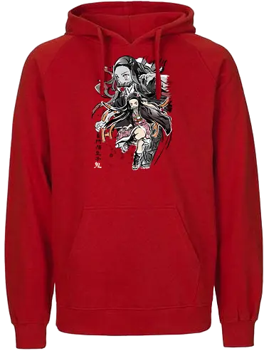 Demon Nezuko sumi-e - demon, slayer, Nezuko, anime, manga - Fairtrade Hoodie