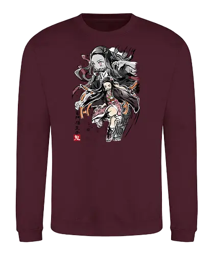 Demon Nezuko sumi-e - demon, slayer, Nezuko, anime, manga - Sweatshirt