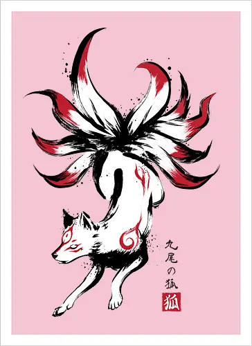 Kyubi no kitsune sumi-e