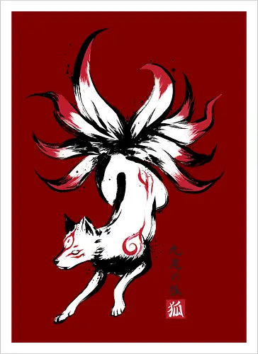 Kyubi no kitsune sumi-e