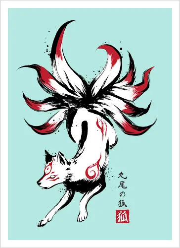 Kyubi no kitsune sumi-e