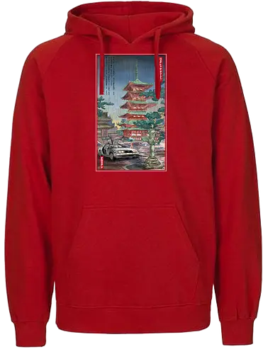Time machine in Japan - time, timetravel, zeitreisen, bttf, japan, Pagode - Fairtrade Hoodie
