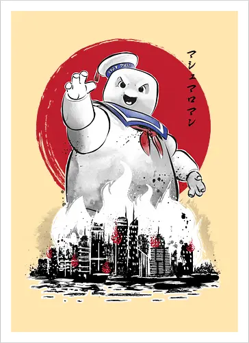 Marshmallow man sumi-e