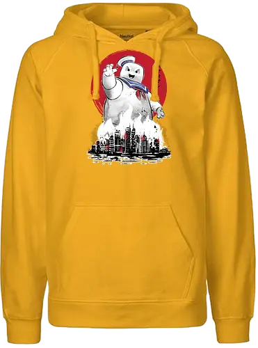 Marshmallow man sumi-e - marshmallow, ghost, buster, geist, 80s, classic - Fairtrade Hoodie