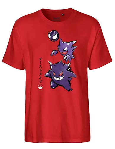 Ghost type sumi-e - pocket, monster, ghost, geist, sumi-e, japan - Fairtrade T-Shirt