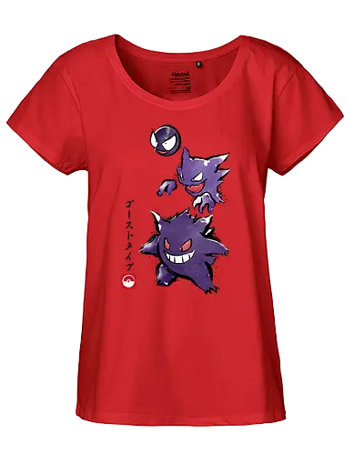 Ghost type sumi-e - pocket, monster, ghost, geist, sumi-e, japan - Fairtrade Girl Shirt