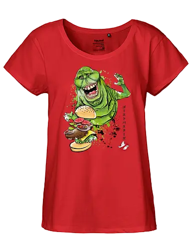 Slimer sumi-e - ghost, buster, Slime, 80s - Fairtrade Girl Shirt