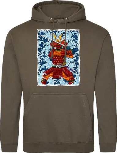 Samurai battling under the Tsunami